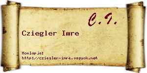 Cziegler Imre névjegykártya